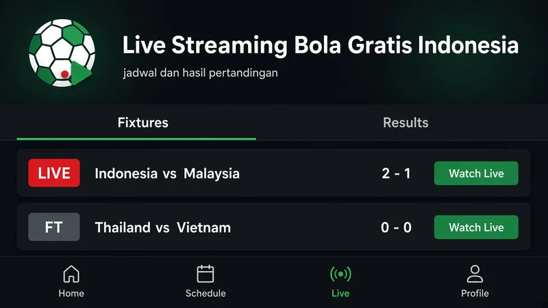 Live Streaming Bola Gratis Pertandingan — Jadwal & Hasil